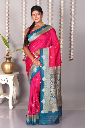 Magenta Blended Katan Silk Saree - Keya Seth Exclusive