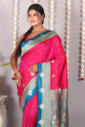 Magenta Blended Katan Silk Saree - Keya Seth Exclusive