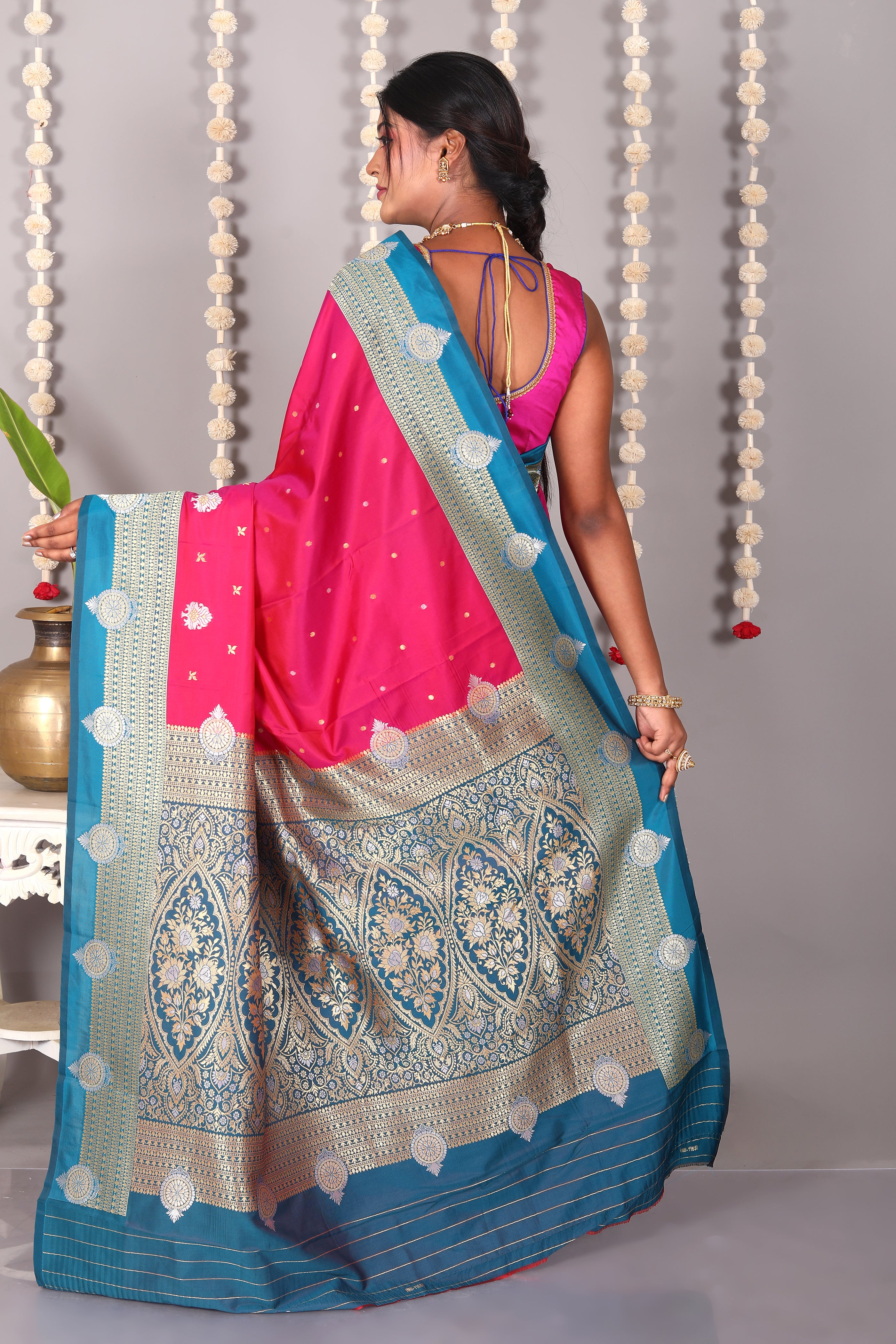 Magenta Blended Katan Silk Saree - Keya Seth Exclusive
