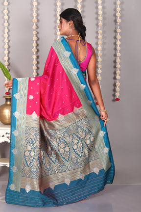 Magenta Blended Katan Silk Saree - Keya Seth Exclusive