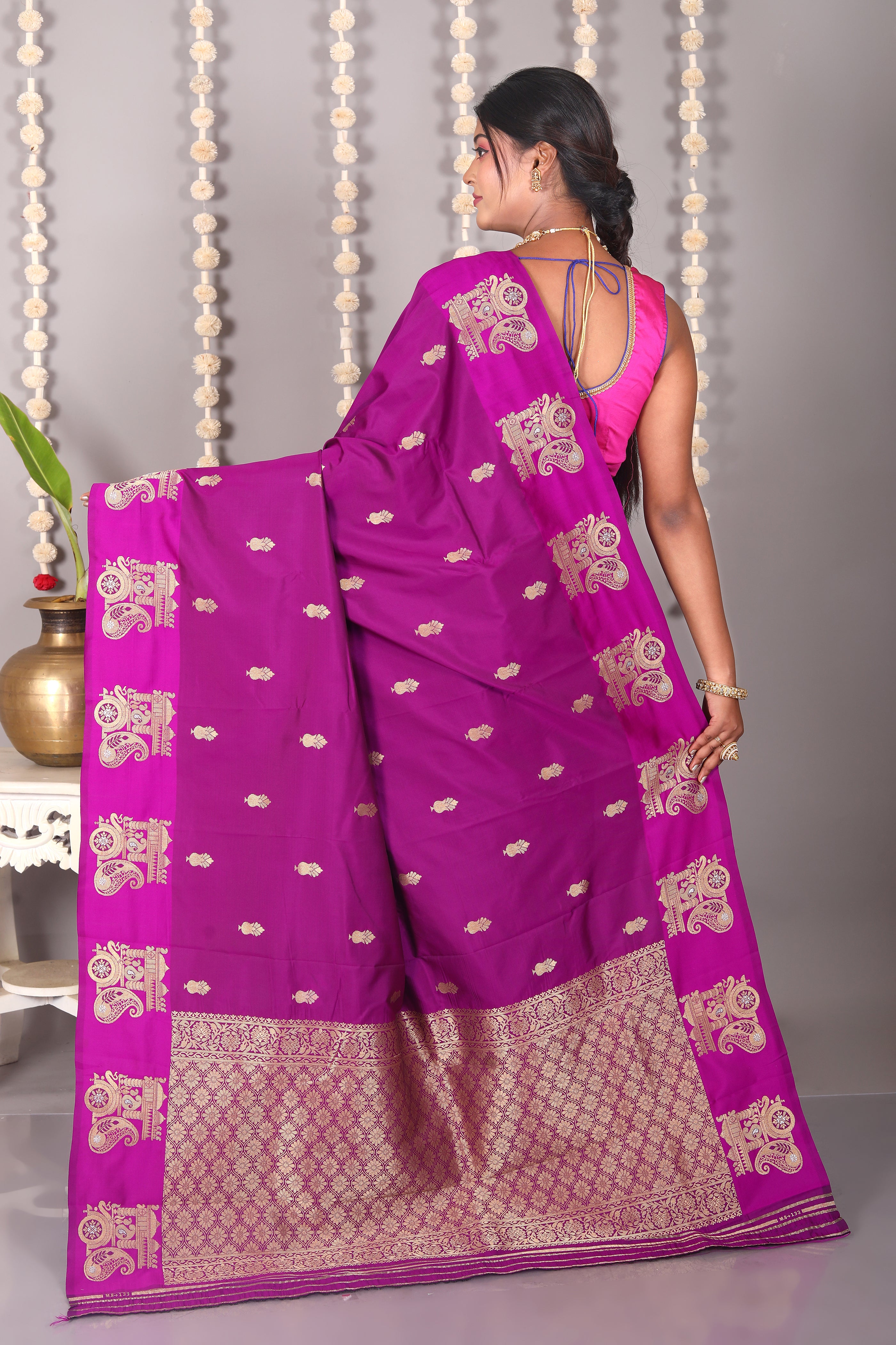 Purple Blended Mashru Silk Saree - Keya Seth Exclusive
