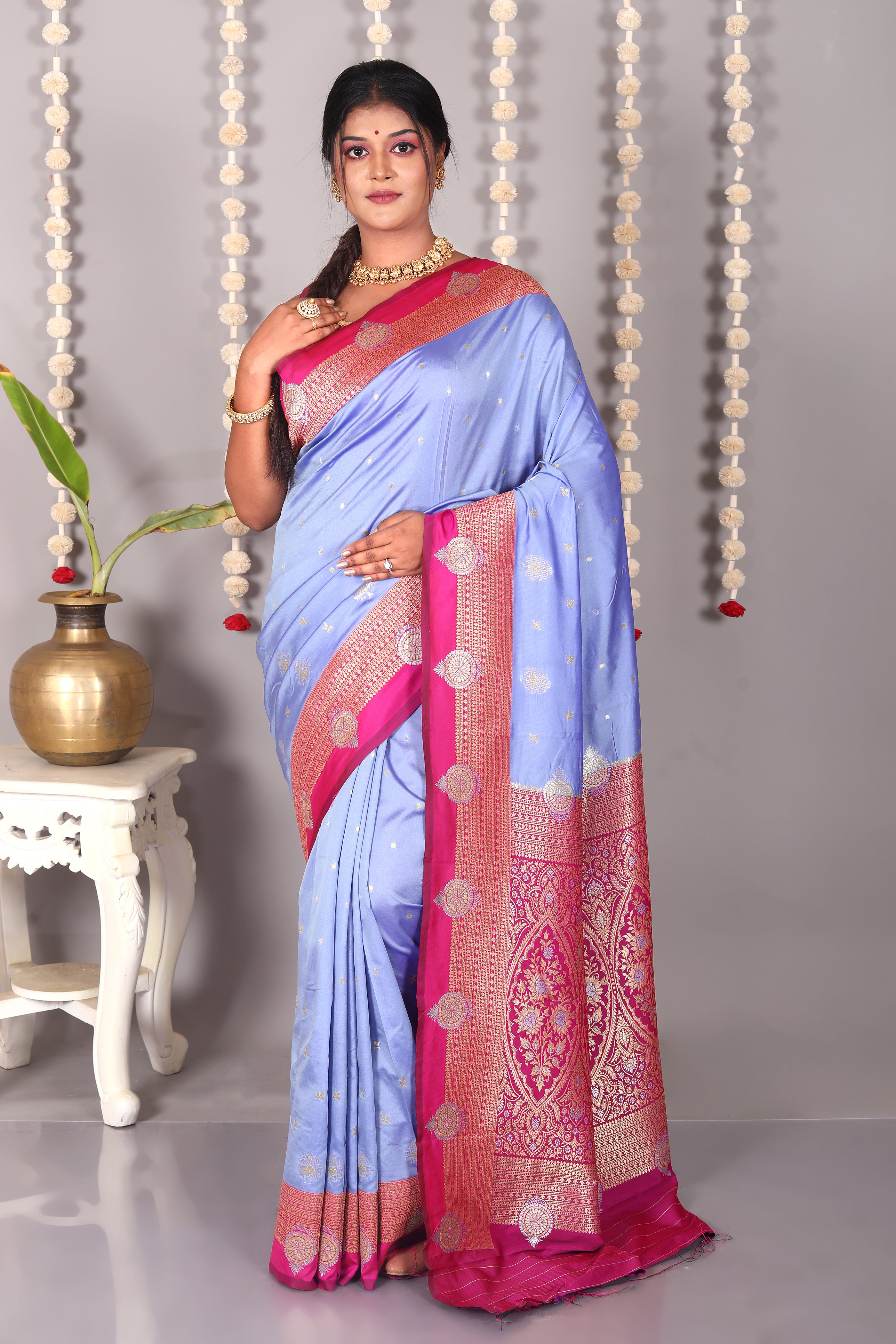 Lavender Blended Katan Silk Saree - Keya Seth Exclusive