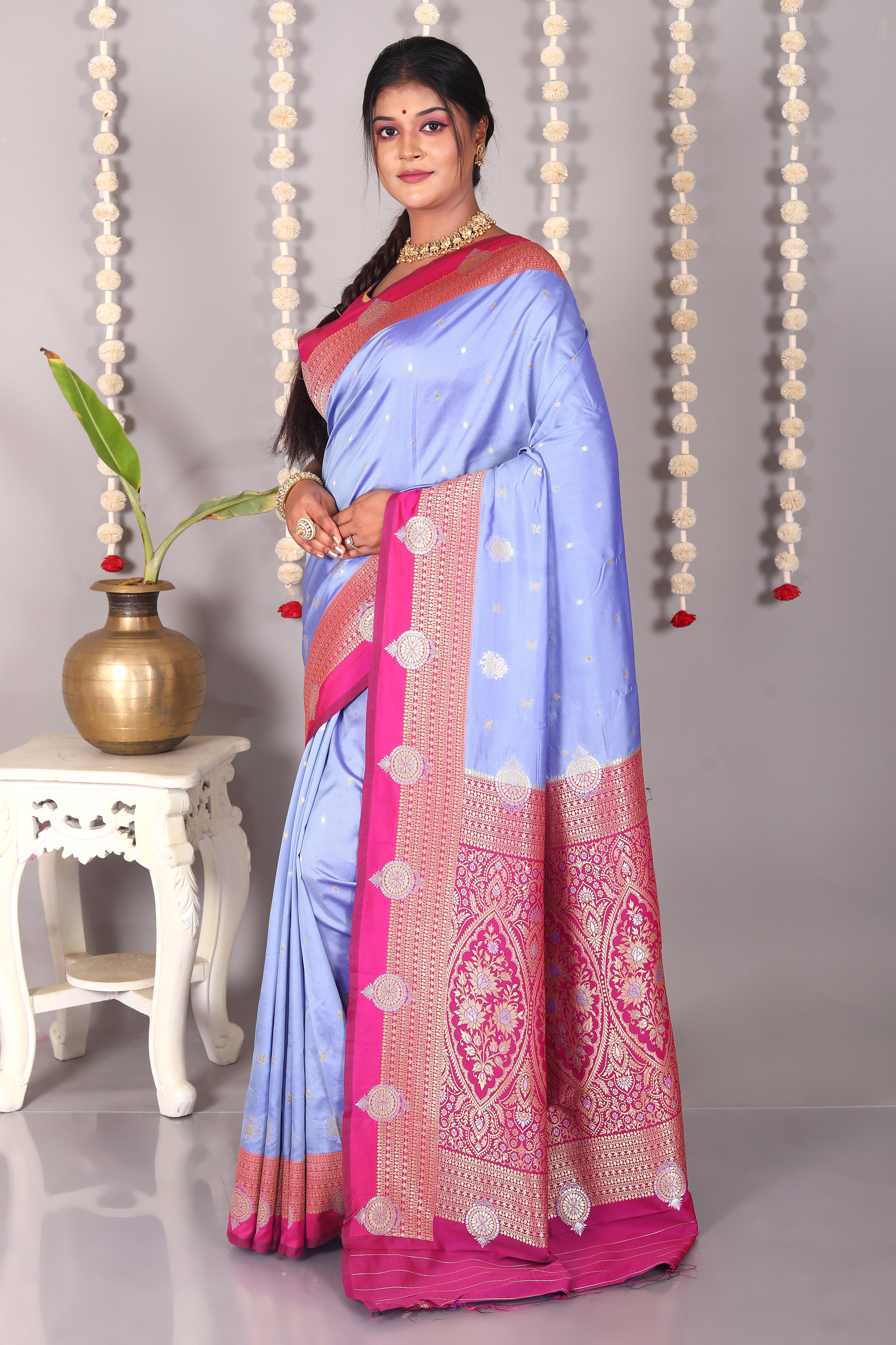 Lavender Blended Katan Silk Saree - Keya Seth Exclusive