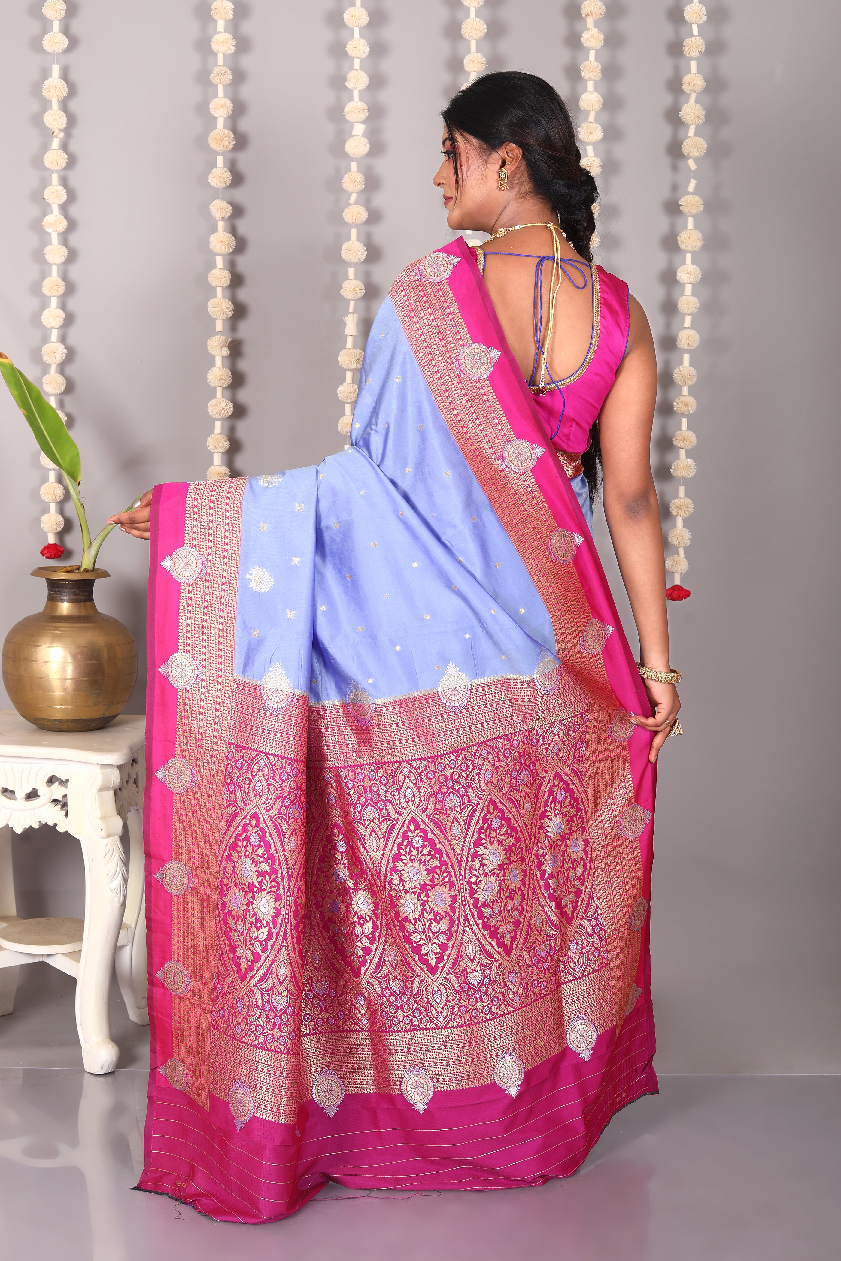 Lavender Blended Katan Silk Saree - Keya Seth Exclusive