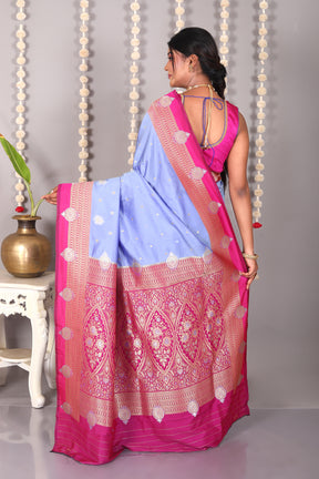 Lavender Blended Katan Silk Saree - Keya Seth Exclusive