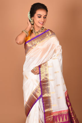 White Pure Kanjivaram Saree - Keya Seth Exclusive