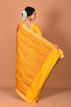 Peachy Pink Pure Bomkai Saree - Keya Seth Exclusive