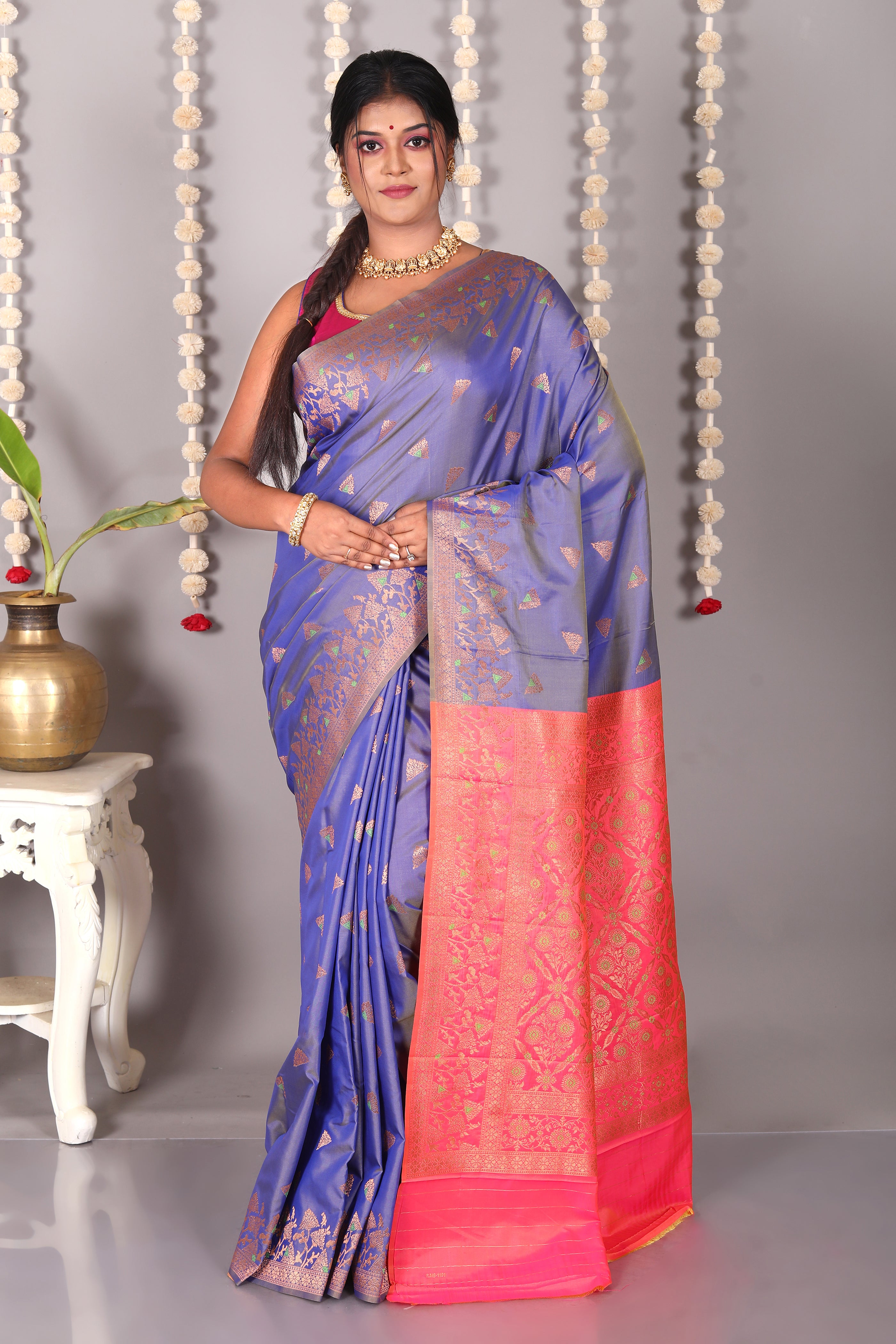 Lavender Blended Satin Silk Saree - Keya Seth Exclusive