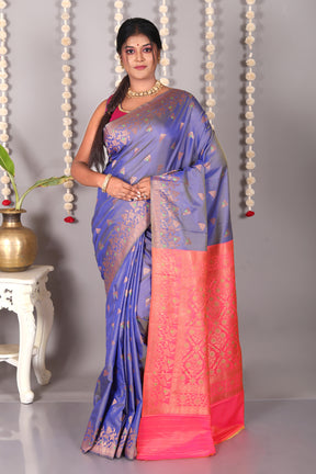 Lavender Blended Satin Silk Saree - Keya Seth Exclusive