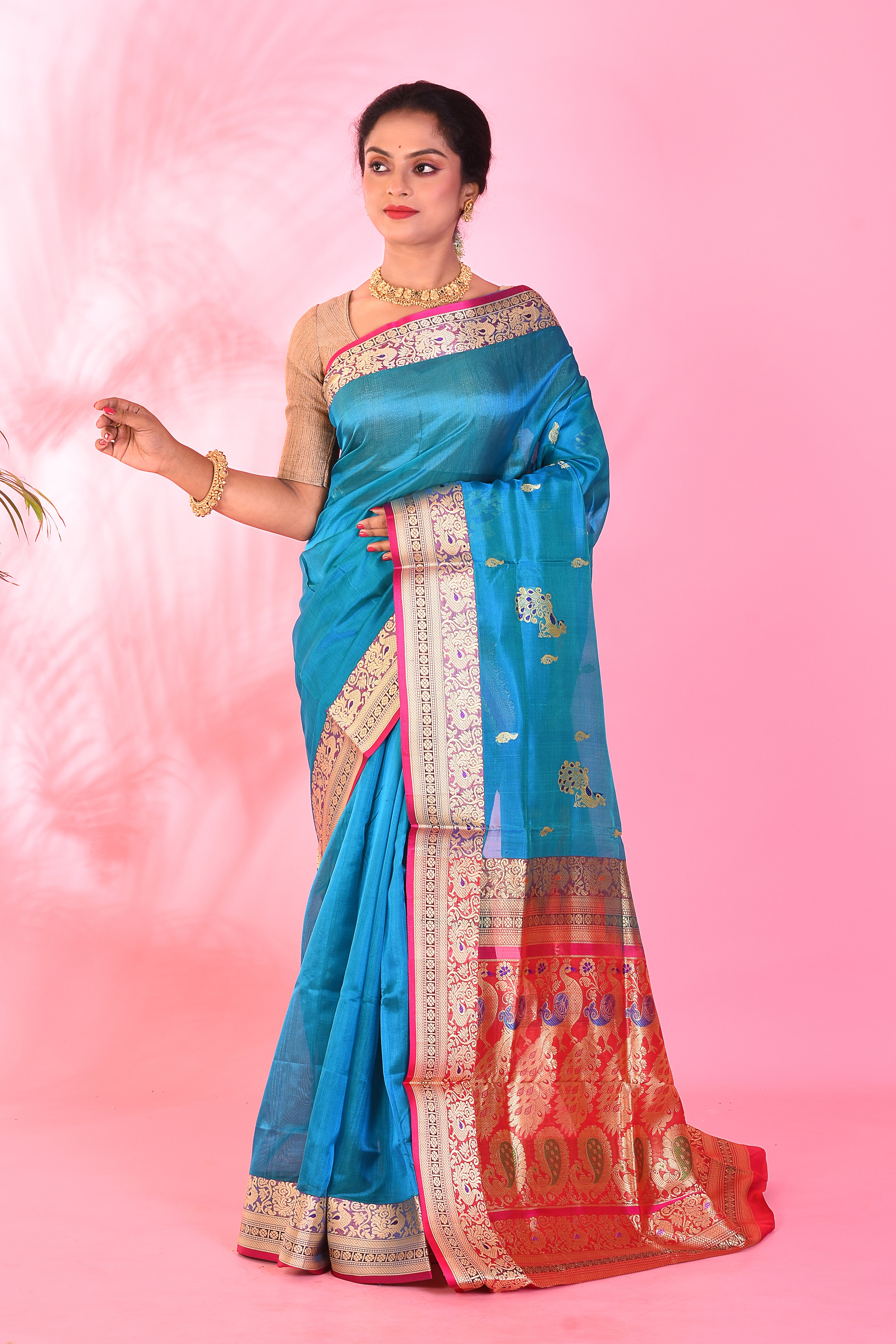 Blue Madurai Pattu Saree - Keya Seth Exclusive