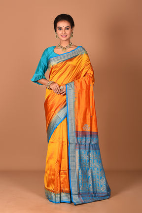 Chrome Yellow Pure Bomkai Saree - Keya Seth Exclusive