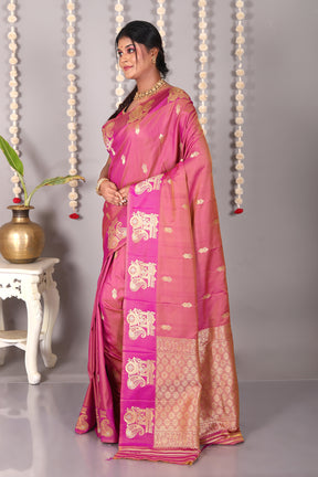Dual Tone Magenta Mashru Silk Saree - Keya Seth Exclusive