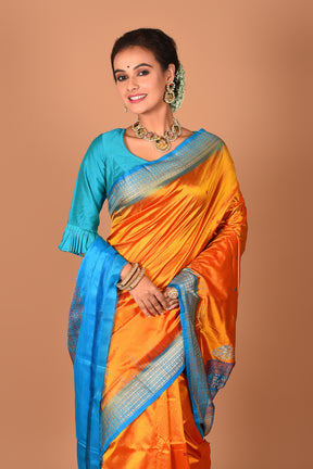 Chrome Yellow Pure Bomkai Saree - Keya Seth Exclusive