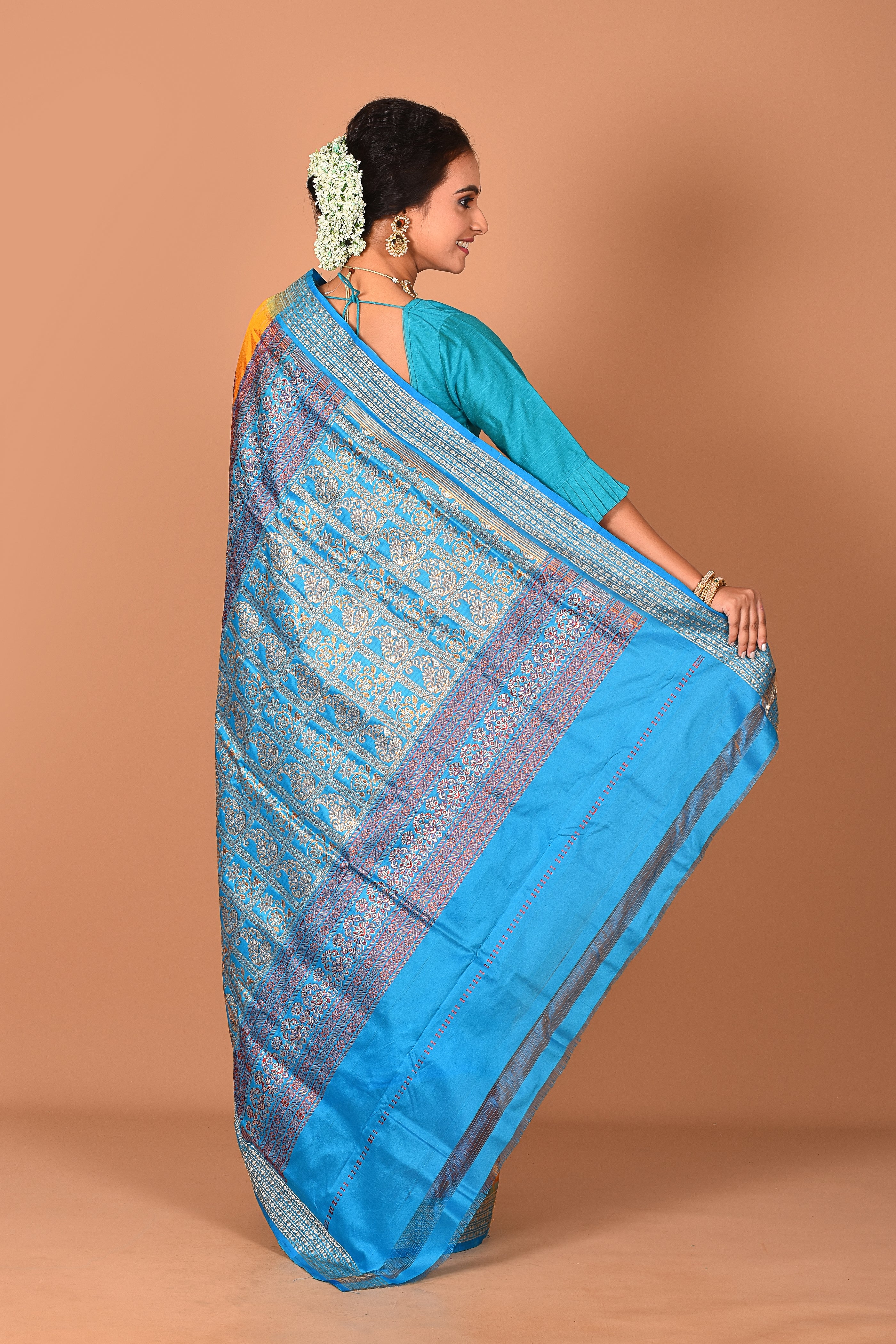 Chrome Yellow Pure Bomkai Saree - Keya Seth Exclusive