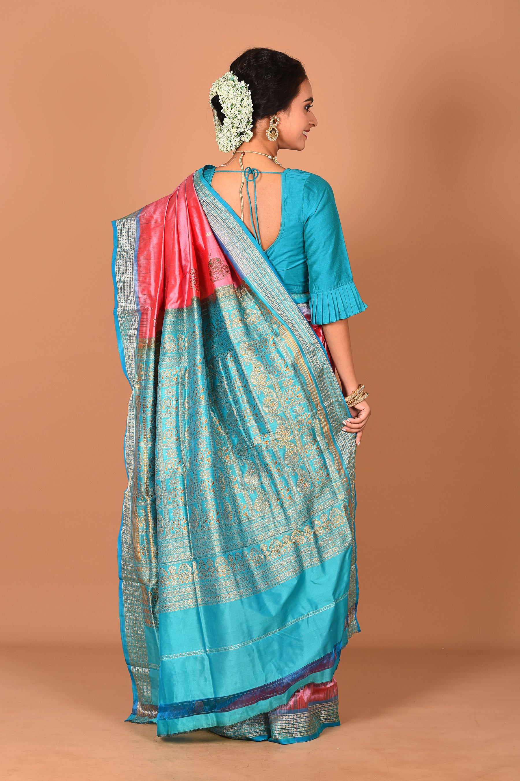 Baby Pink Pure Bomkai Saree - Keya Seth Exclusive