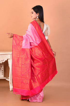Pink Blended Kanjivaram Silk Saree - Keya Seth Exclusive