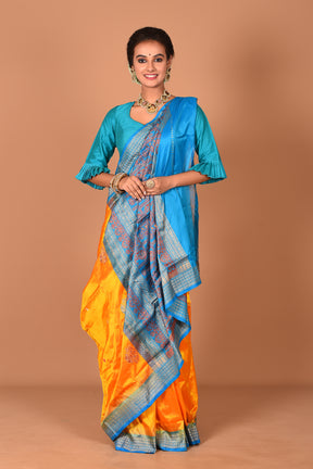 Mustard Pure Bomkai Saree - Keya Seth Exclusive