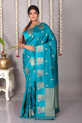 Rama Green Blended Mashru Silk Saree - Keya Seth Exclusive