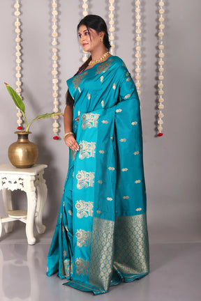 Rama Green Blended Mashru Silk Saree - Keya Seth Exclusive