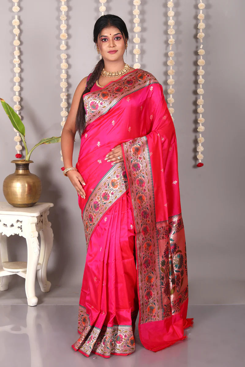Pink Pure Katan Silk Saree - Keya Seth Exclusive