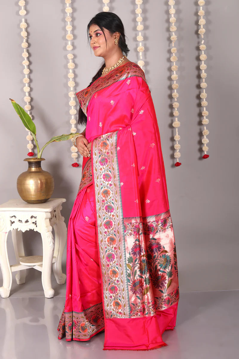 Pink Pure Katan Silk Saree - Keya Seth Exclusive