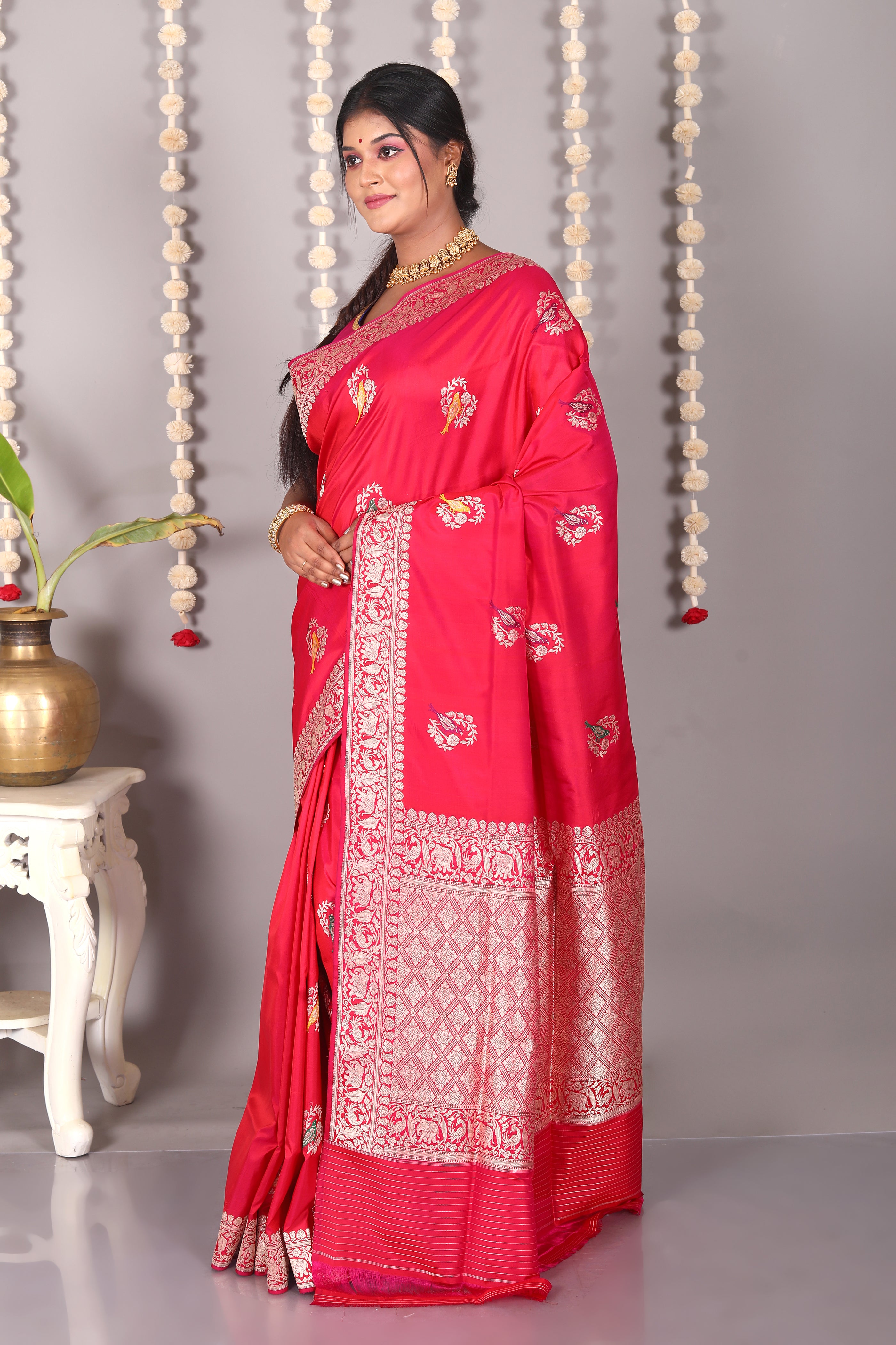 Pink Pure Katan Silk Saree - Keya Seth Exclusive