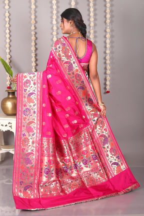Pink Pure Katan Banarasi Silk Saree - Keya Seth Exclusive