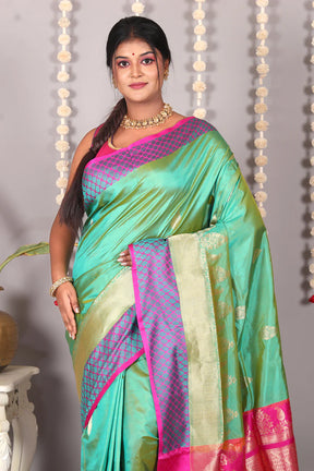 Green Pure Katan Silk Saree - Keya Seth Exclusive
