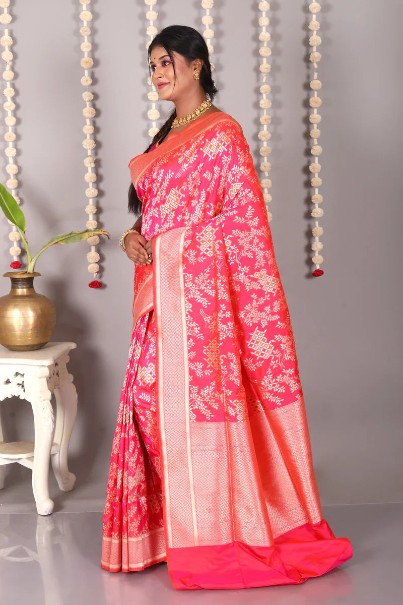 Pink Pure Katan Silk Saree - Keya Seth Exclusive