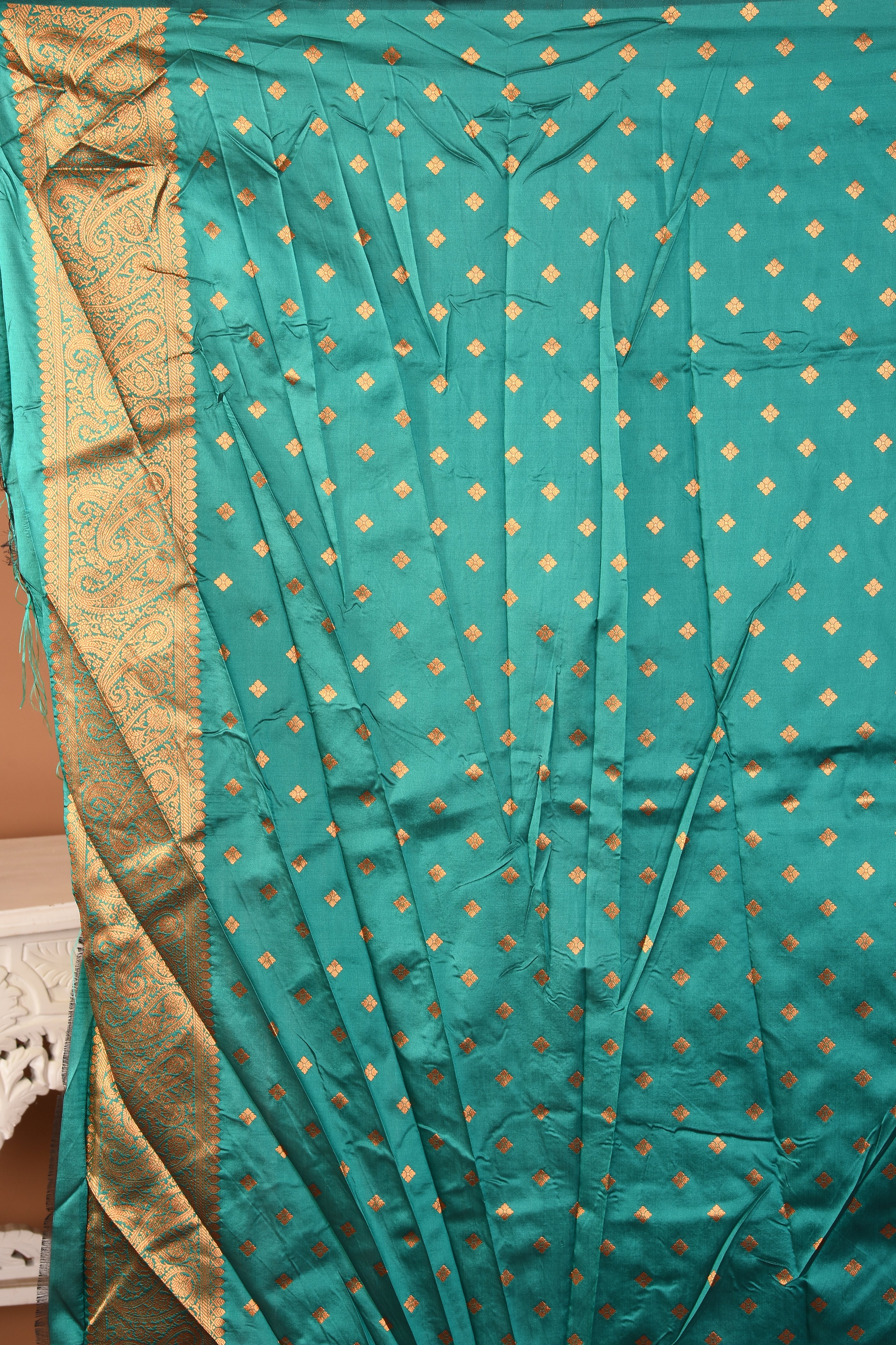 Navy Blue Blended Katan Silk Saree - Keya Seth Exclusive
