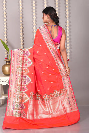 Orange Pure Katan Silk Saree - Keya Seth Exclusive