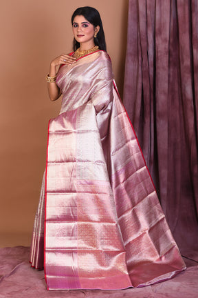 Pink Pure Kanjivaram Saree with Jacquard Work - Keya Seth Exclusive