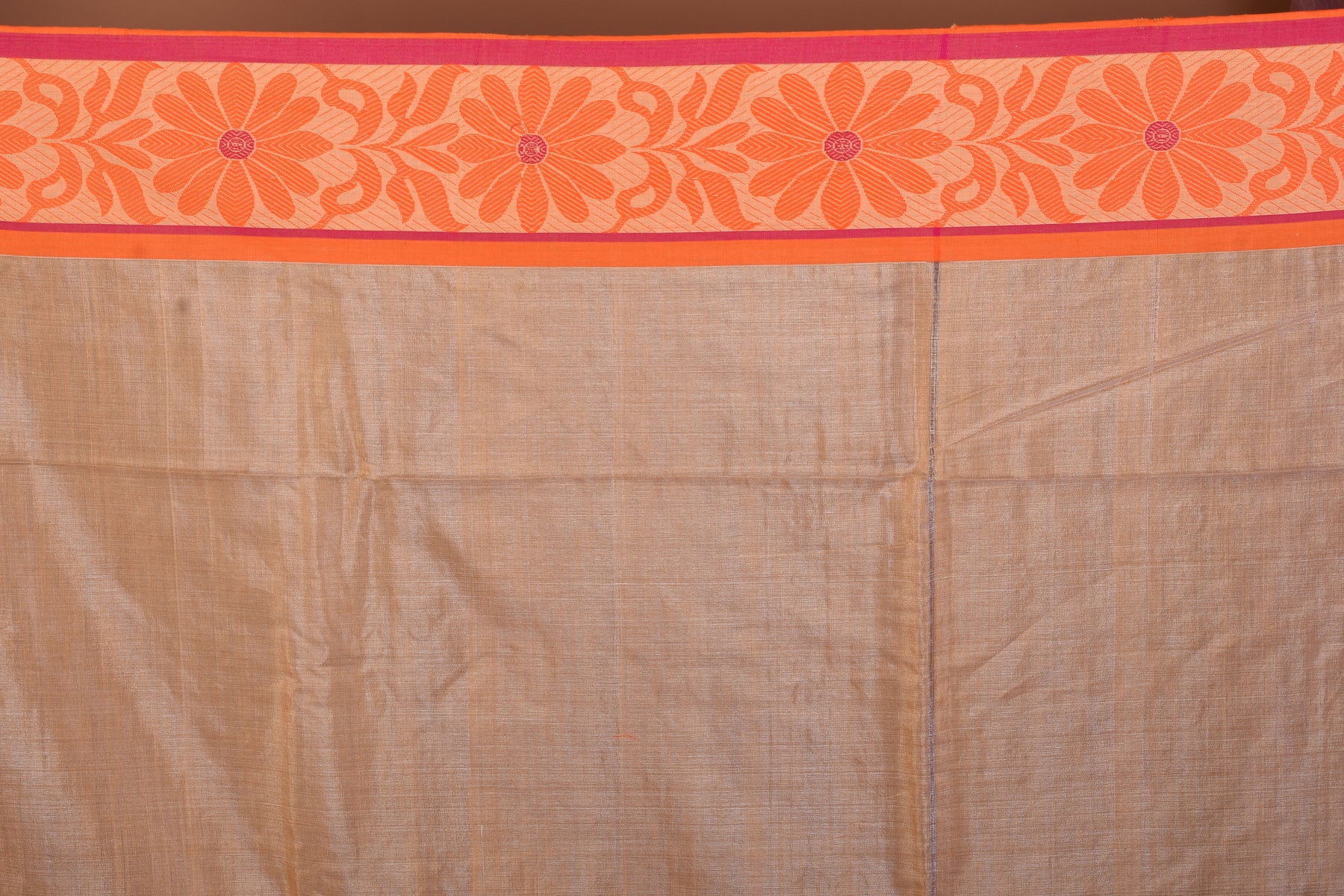 Beige Blended Tussar Saree with Threadwork - Keya Seth Exclusive