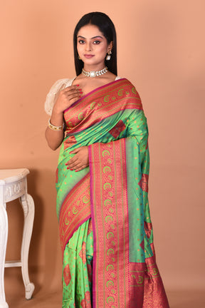 Green Blended Kanjivaram Silk Saree - Keya Seth Exclusive
