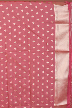 Soft Pink Blended Organza Saree with Golden Borders - Keya Seth Exclusive