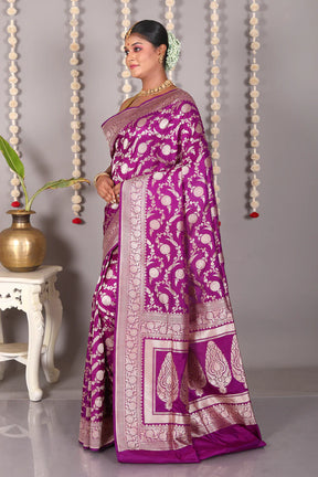 Purple Pure Katan Silk Saree - Keya Seth Exclusive