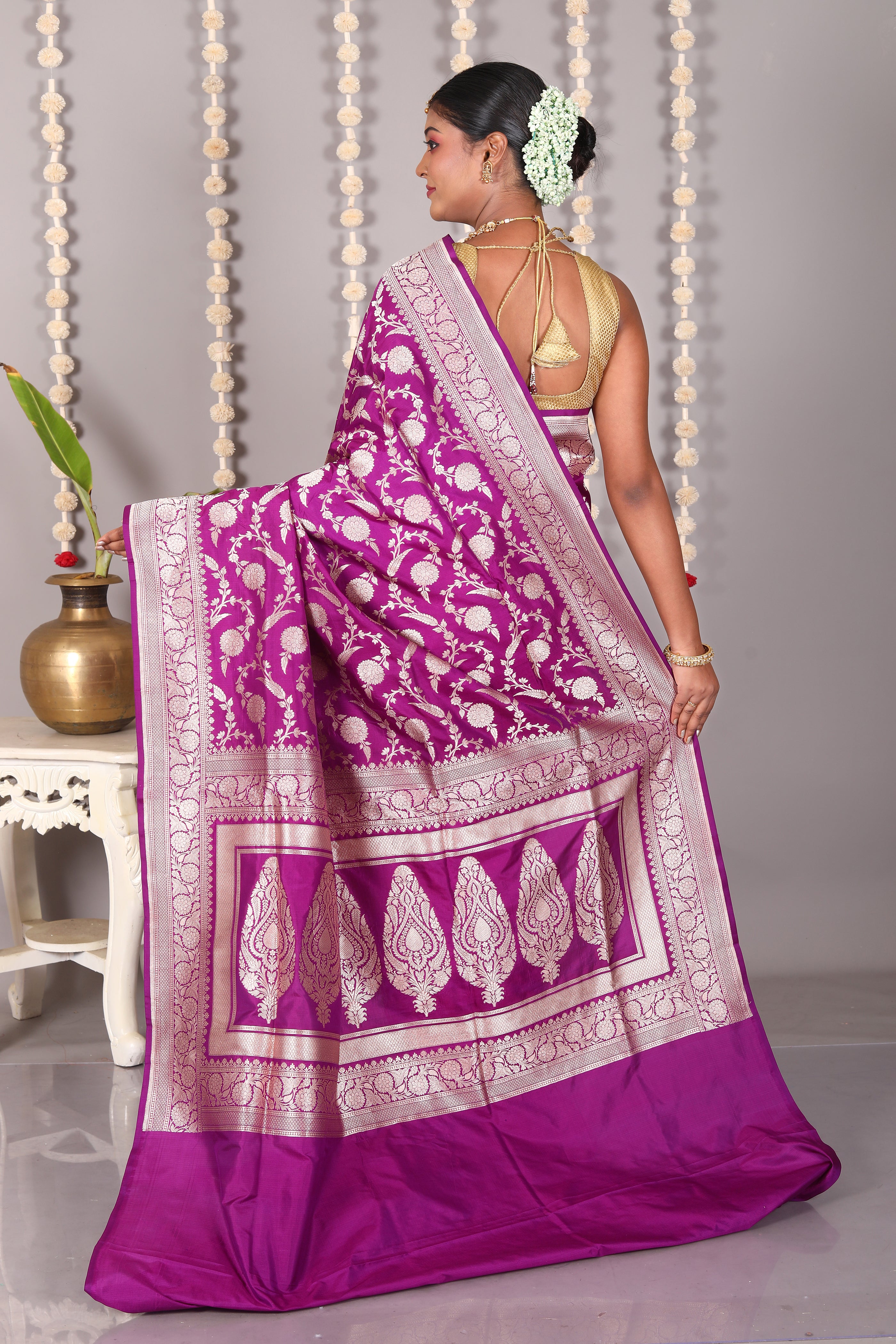Purple Pure Katan Silk Saree - Keya Seth Exclusive
