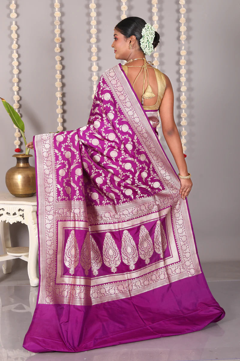 Purple Pure Katan Silk Saree - Keya Seth Exclusive