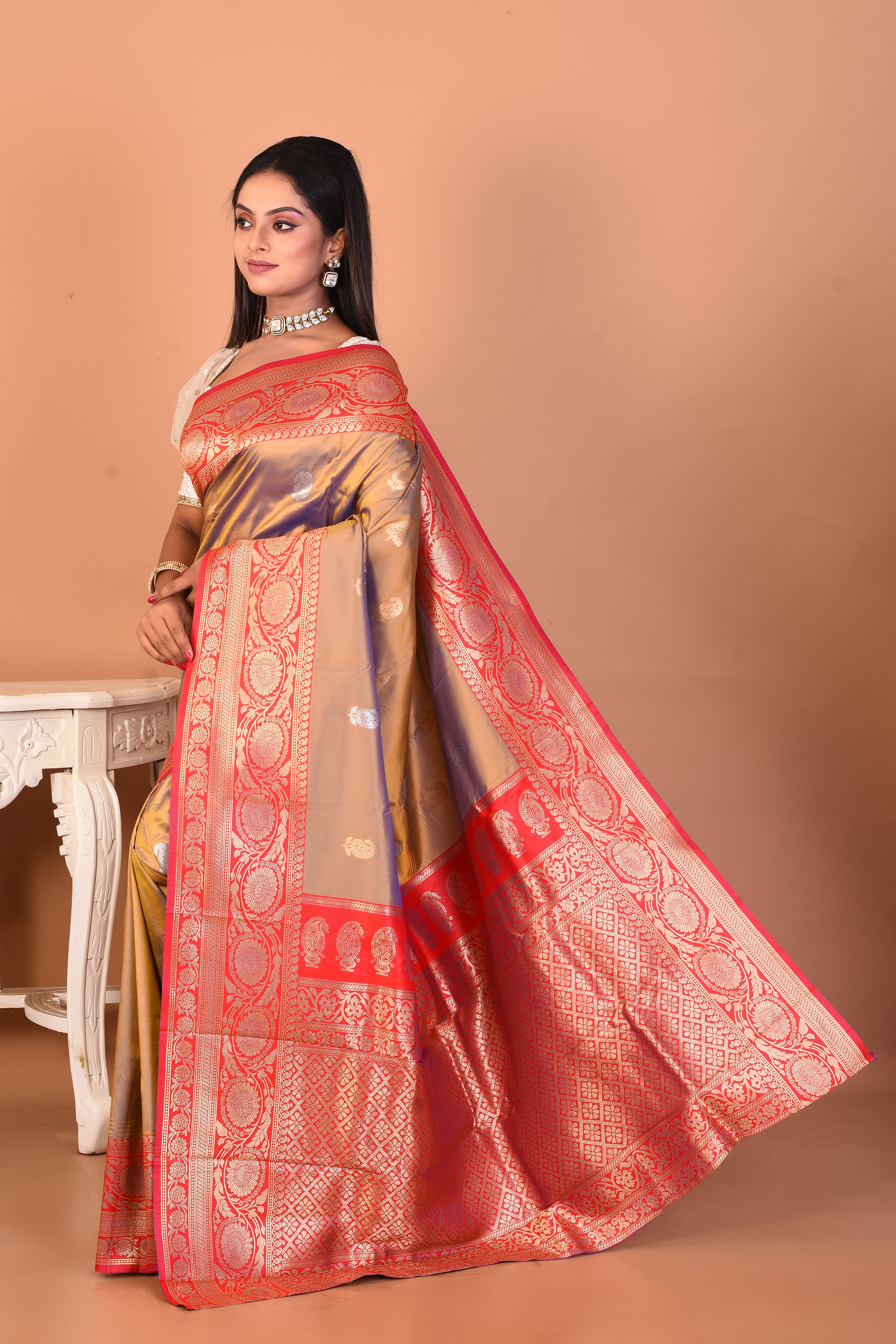 Dual Tone Purple Blended Kanjivaram Silk Saree - Keya Seth Exclusive
