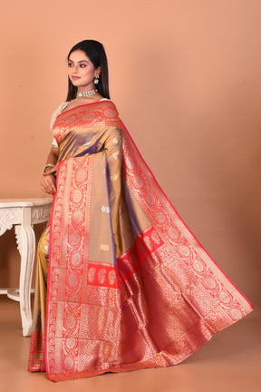 Dual Tone Purple Blended Kanjivaram Silk Saree - Keya Seth Exclusive
