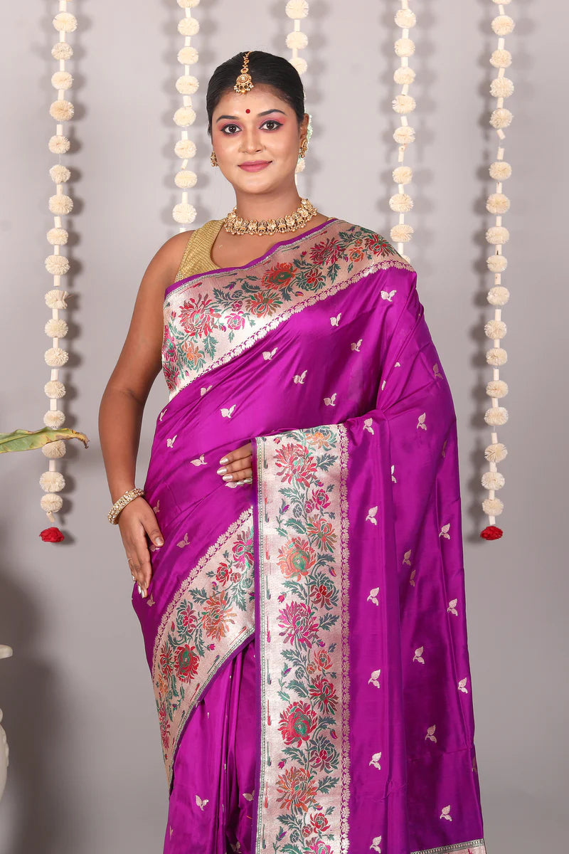 Purple Pure Katan Silk Saree - Keya Seth Exclusive