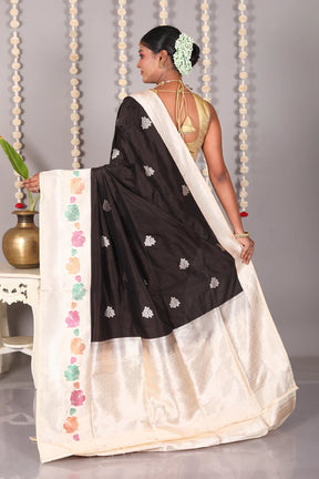 Black Pure Katan Silk Saree - Keya Seth Exclusive