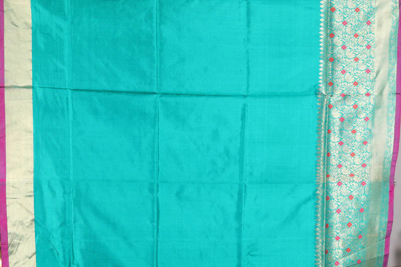 Sea Green Pure Katan Silk Saree - Keya Seth Exclusive