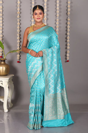 Sea Green Pure Katan Silk Saree - Keya Seth Exclusive