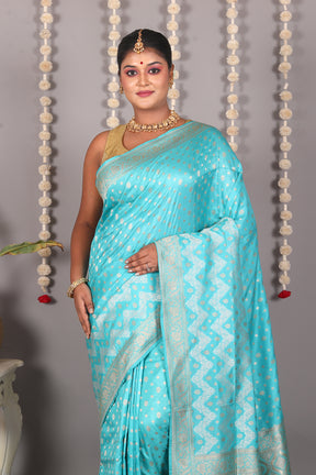 Sea Green Pure Katan Silk Saree - Keya Seth Exclusive