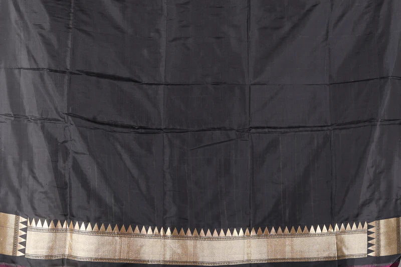 Black Pure Katan Silk Saree - Keya Seth Exclusive