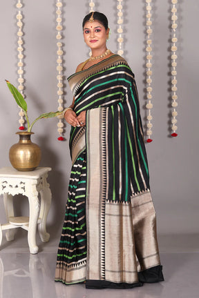 Black Pure Katan Silk Saree - Keya Seth Exclusive