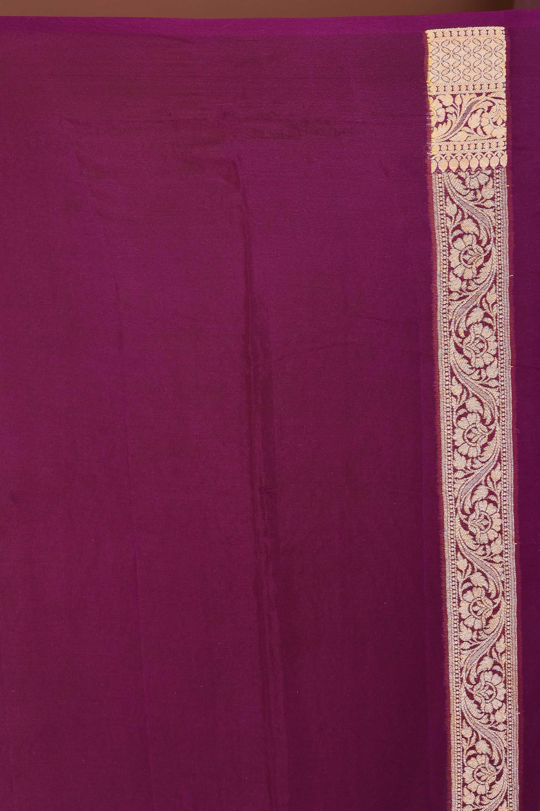 Designer Purple Khaddi Georgette Saree with Golden Borders - Keya Seth Exclusive