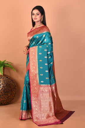 Rama Green Blended Katan Silk Saree - Keya Seth Exclusive