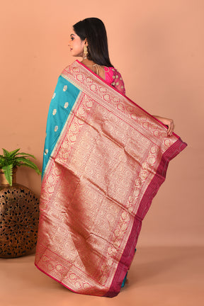 Rama Green Blended Katan Silk Saree - Keya Seth Exclusive